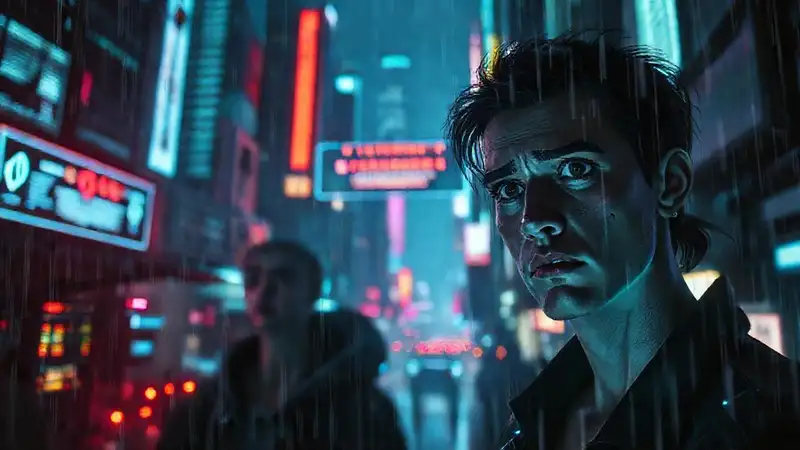 Ciudad cyberpunk: datos peligrosos y angustia digital