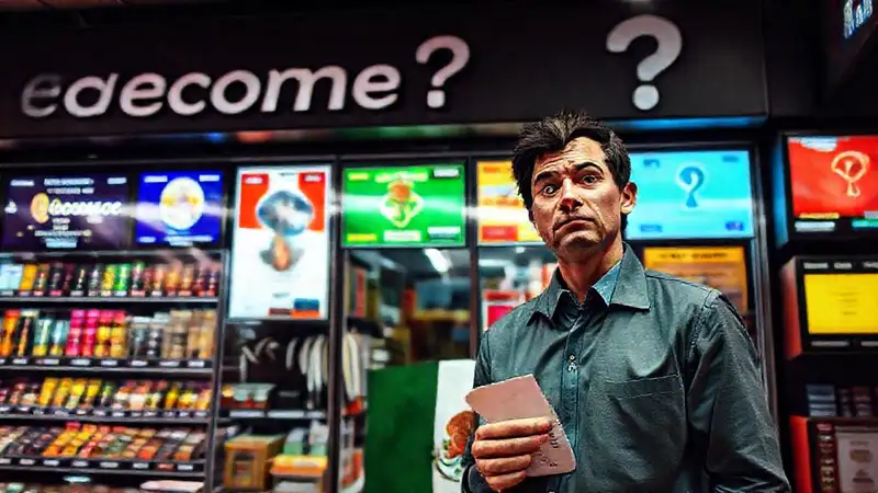 Una tienda online confusa y colorida